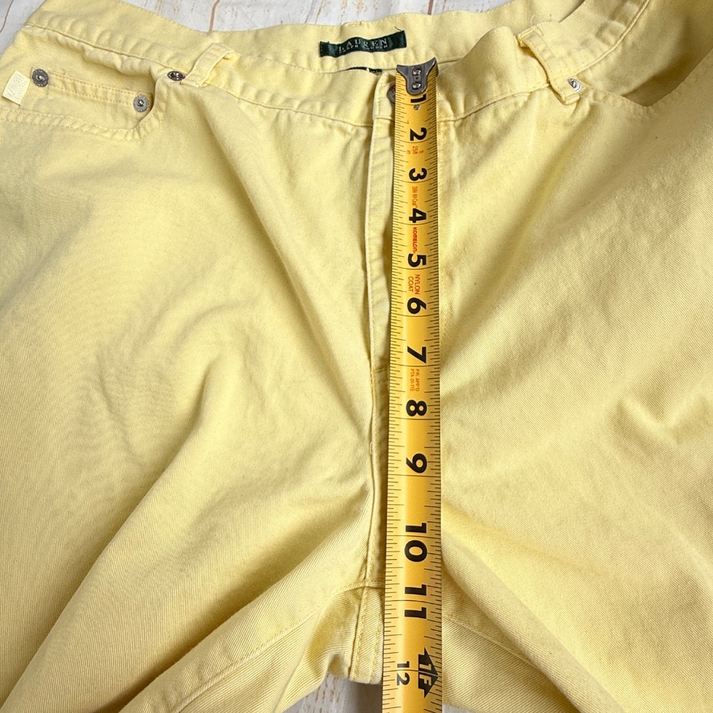 Lauren Ralph Lauren | Yellow Mid-Calf/Croppedโ Pants | Cotton | Size Tag Removed - Picture 7 of 10